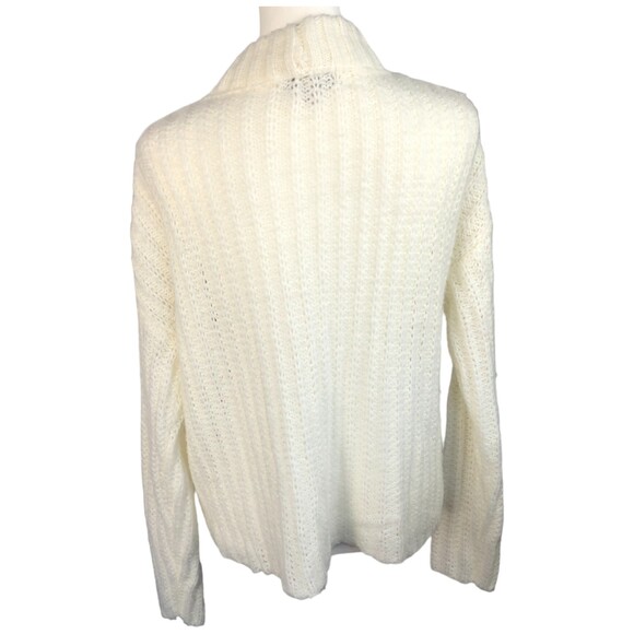 Knox Rose Women's Super Soft White and Brown Mock Turtleneck Pullover Sweater M - Picture 5 of 9